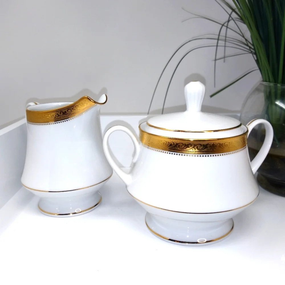 Noritake 4276 Signature Gold, Cream & Sugar Set